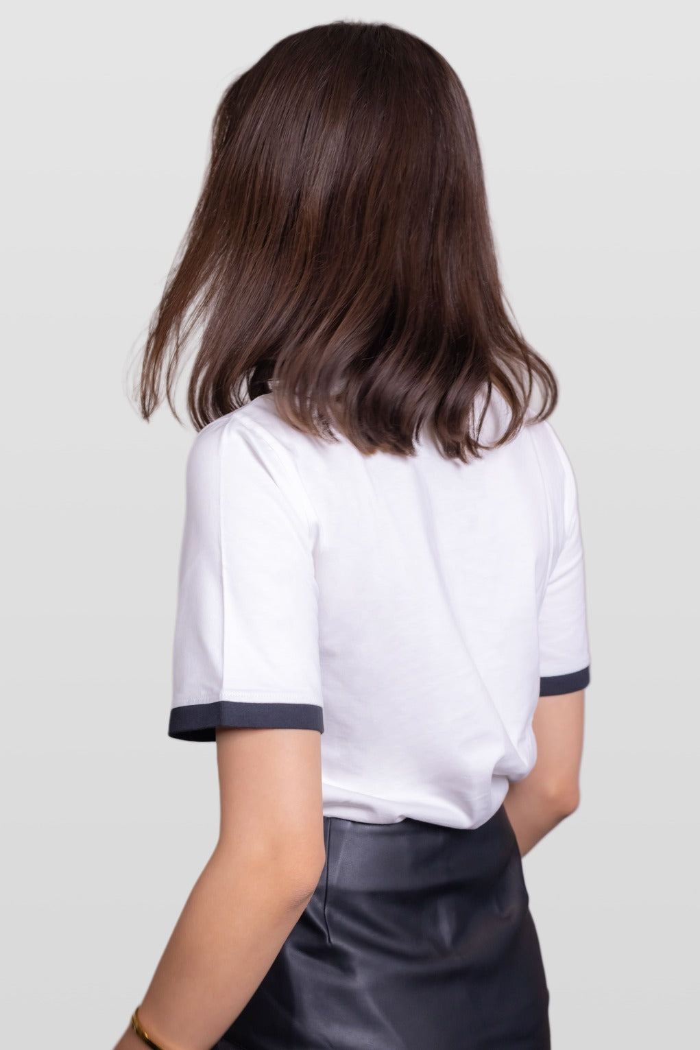 Lucky Girl Bow Graphic Tee – White & Black Contrast