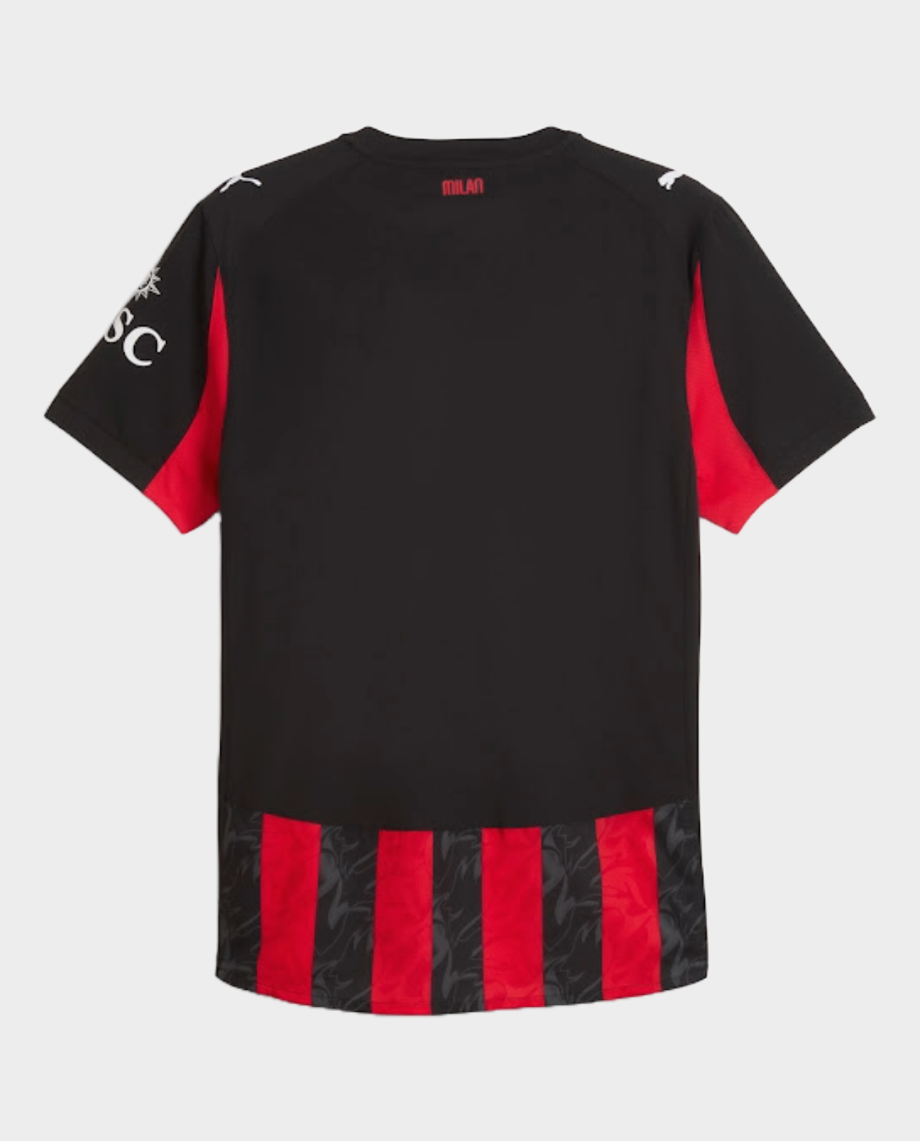 AC Milan home jersey 2025-26 in black and red with striking design and short sleeves