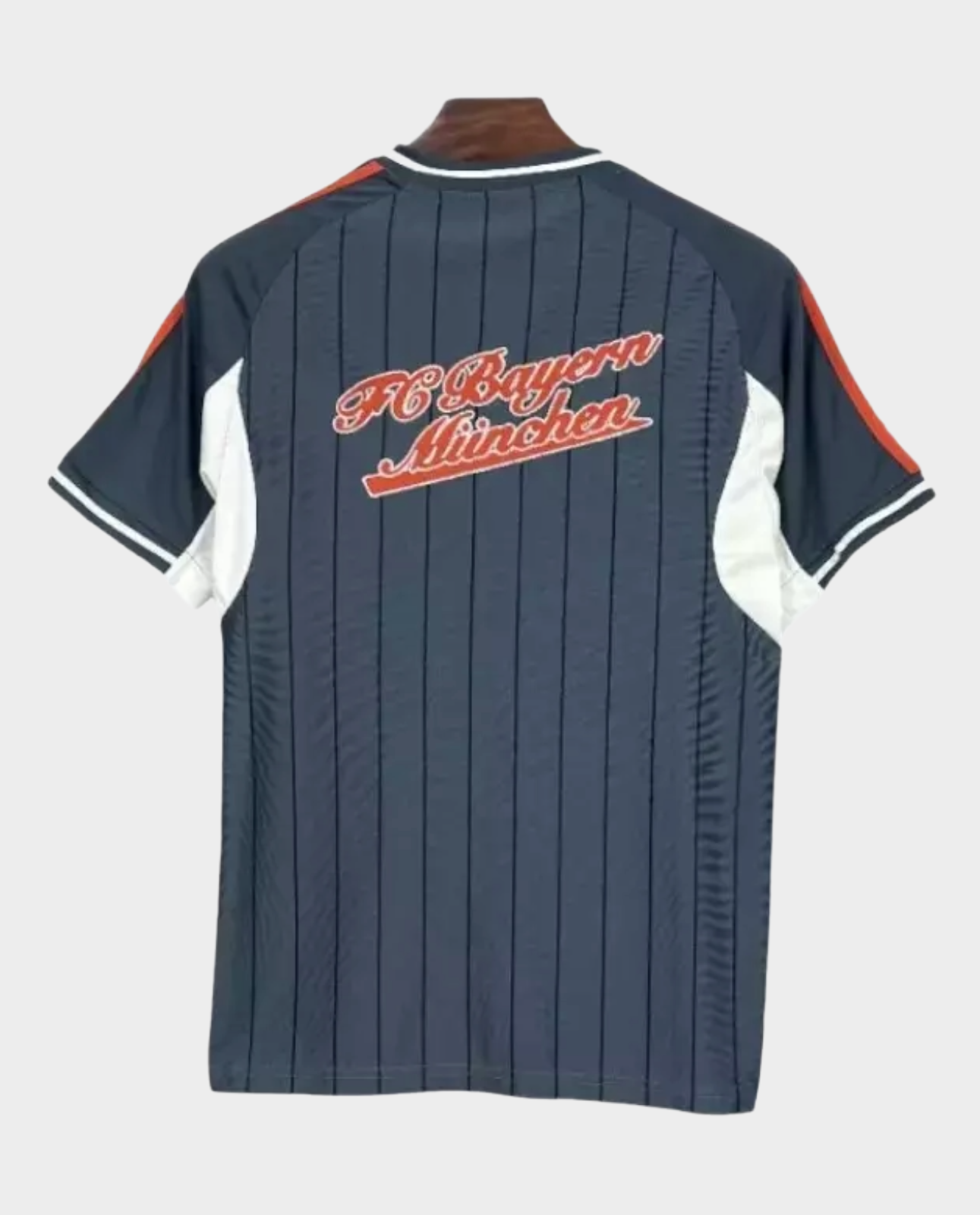 Hoop Store light blue jersey back view with white and pink sleeve trim Bayern Munich special edition shirt 2025