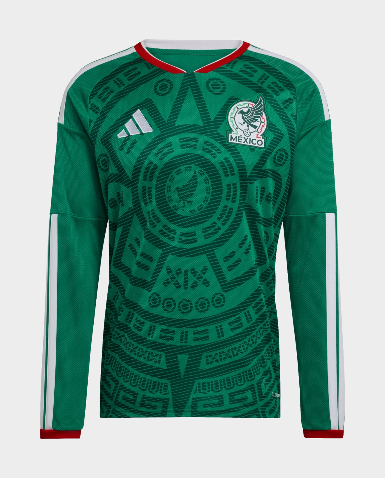 Hoop Store Mexico FIFA 2026 home jersey in green with intricate designs and V-neck collar