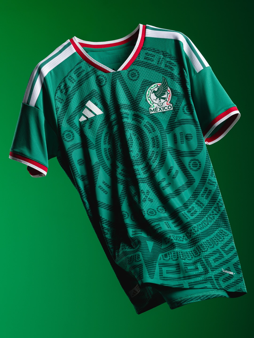 Mexico Home FIFA WC Jersey 2026 featuring a vibrant green design with traditional motifs