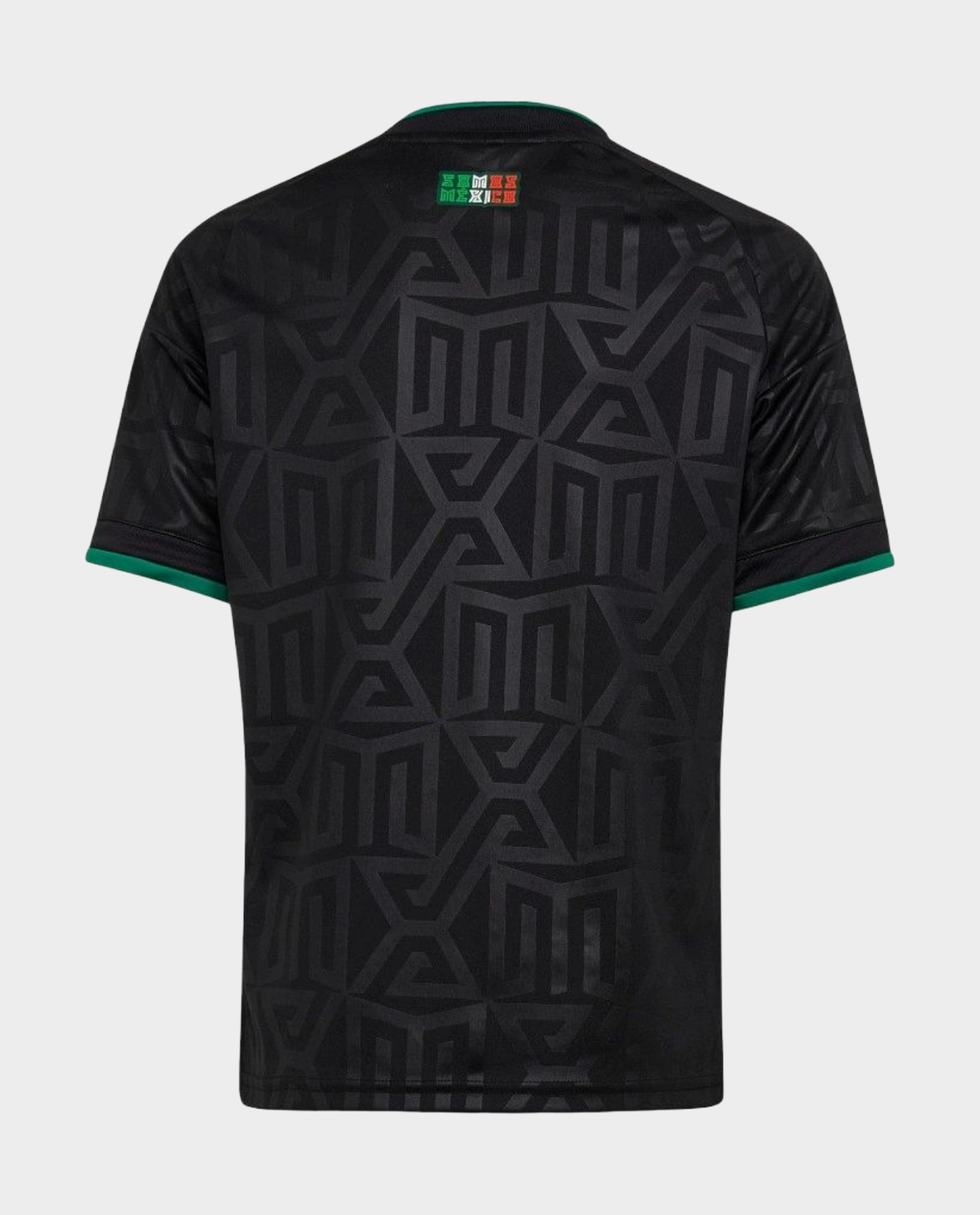 Back view of the Mexico Third FIFA WC Jersey 2026 with a stylish black geometric design