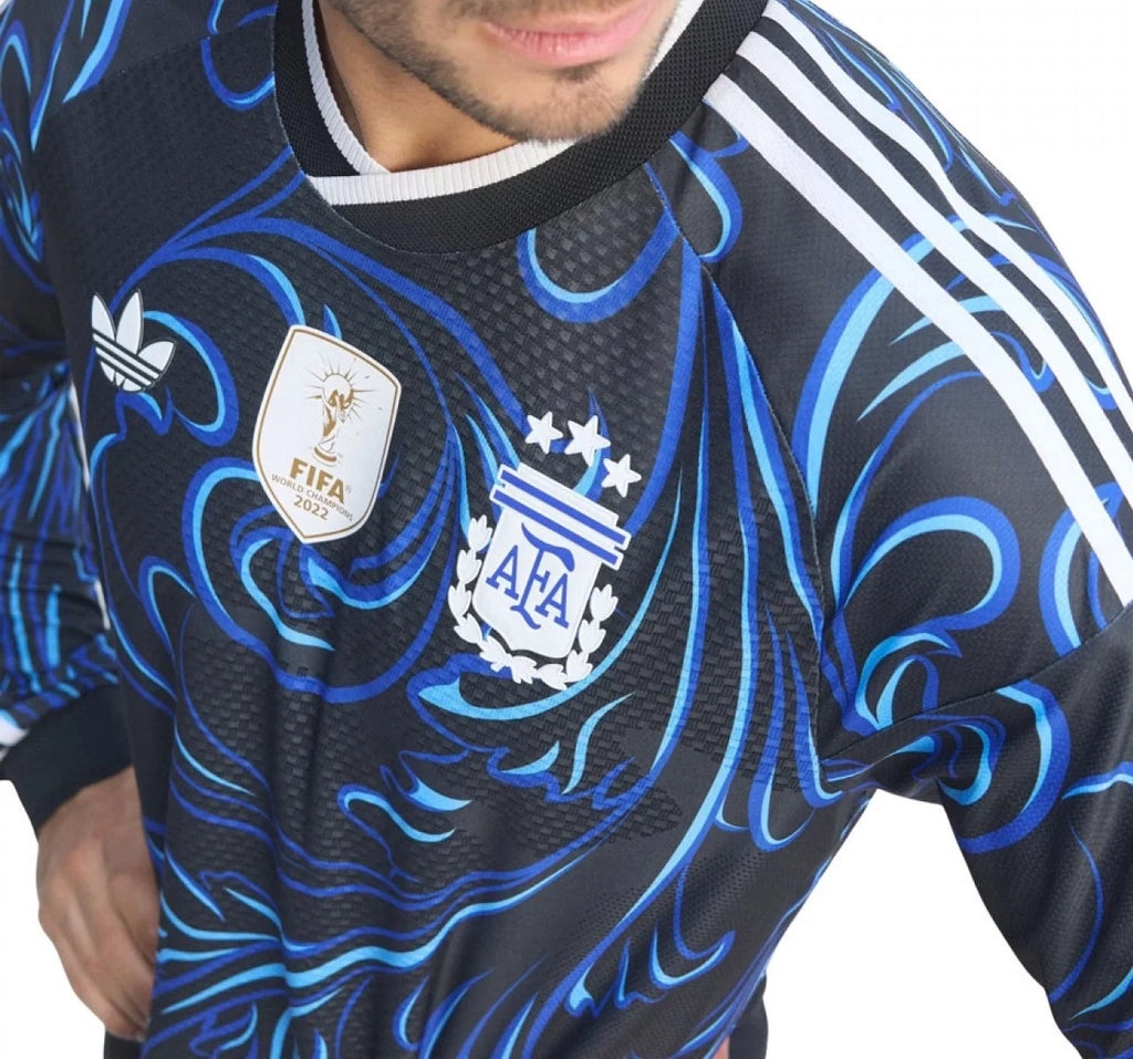 Hoop Store Argentina Away Full Sleeves FIFA WC Jersey 2026 with vibrant blue and black design