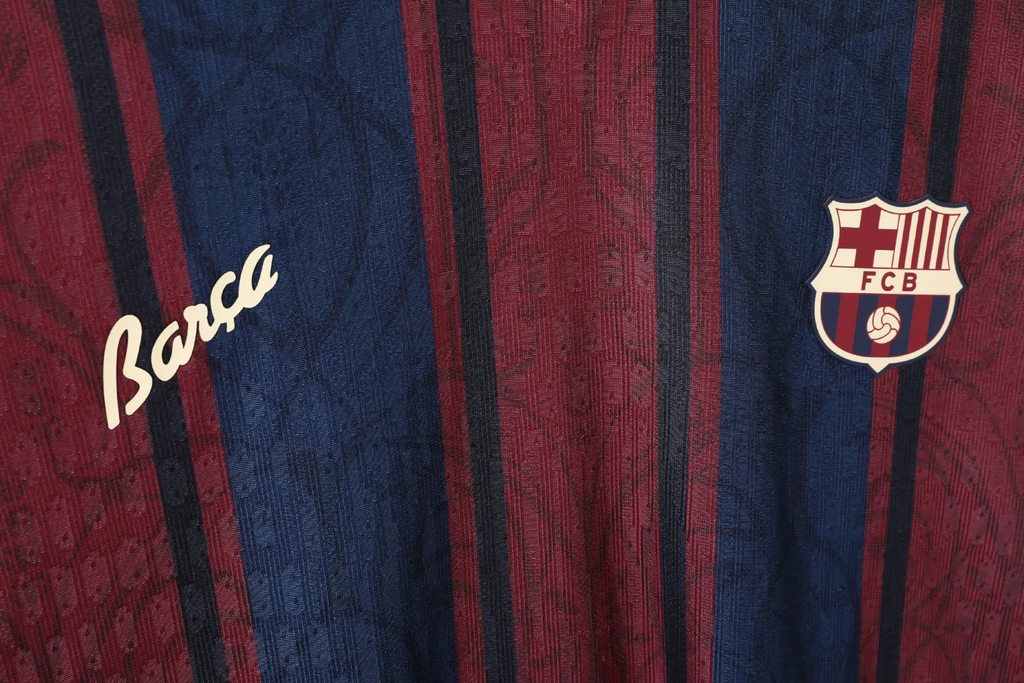 Barcelona 125th Anniversary Jersey 2025 featuring traditional colors and club emblem