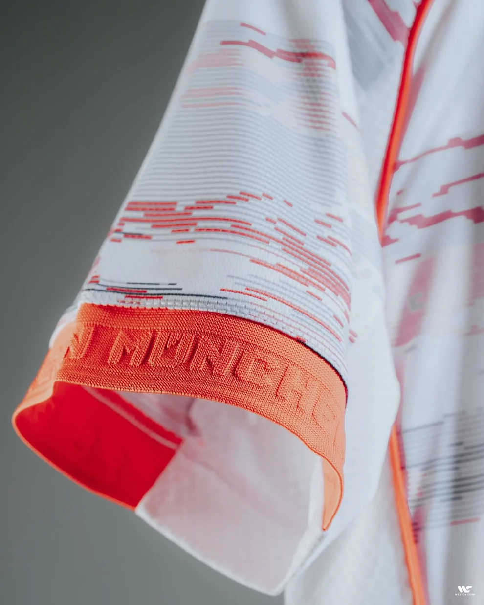 Bayern Munich 2025-26 away jersey player featuring detailed sleeve design and club branding