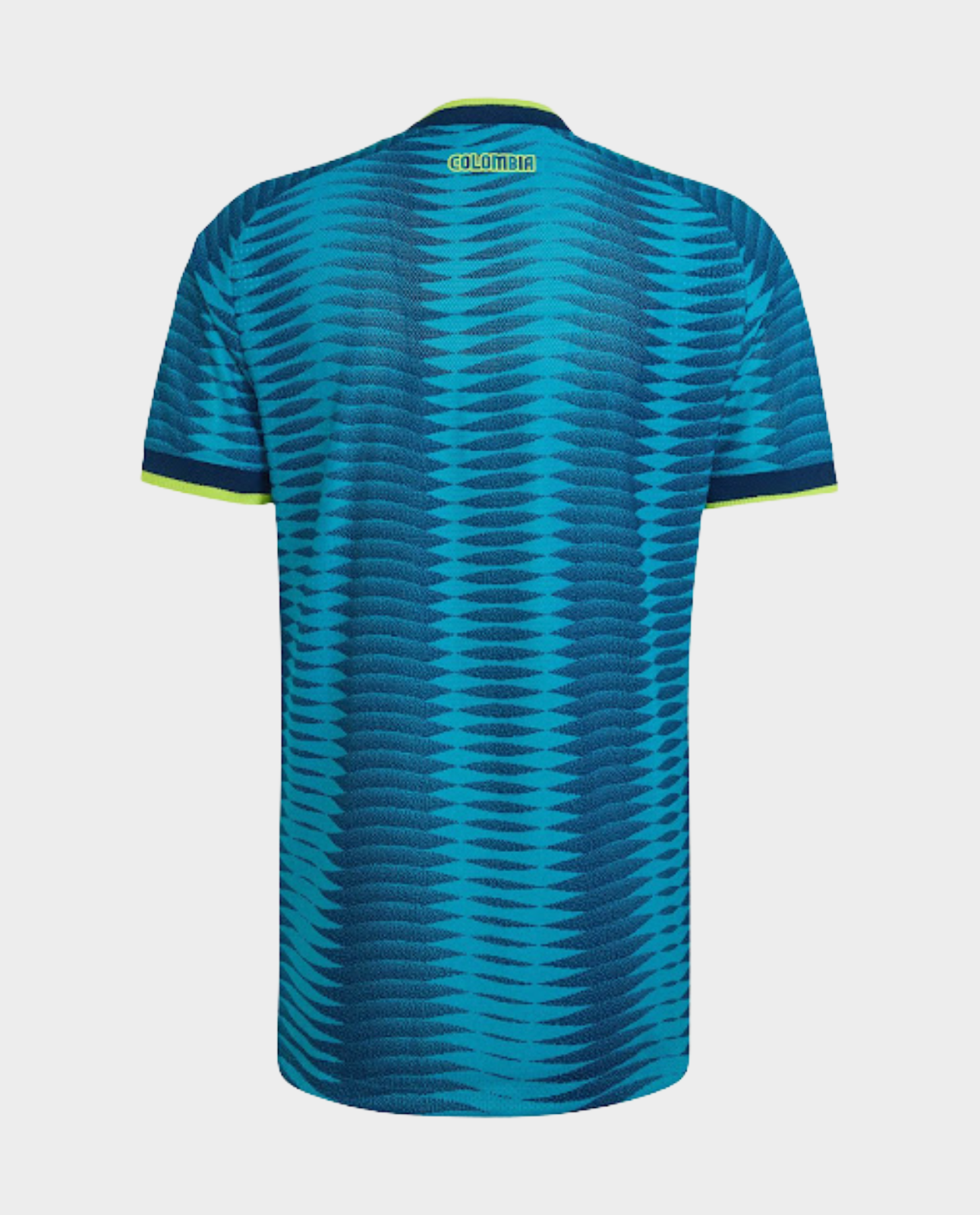 Back view of Colombia Away FIFA WC Jersey 2026 featuring a vibrant blue design and modern fit