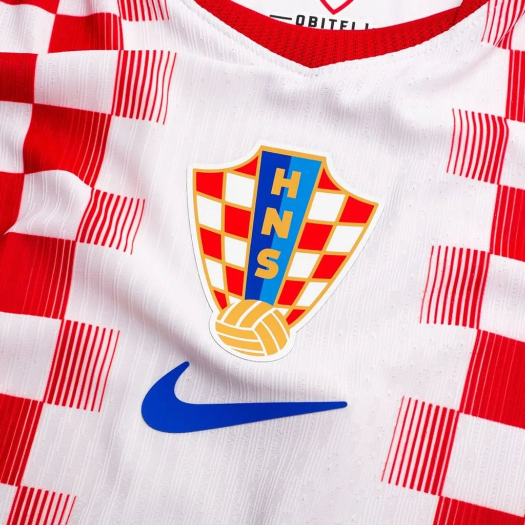 Croatia Home FIFA WC Jersey 2026 Fan Version featuring red and white checkered pattern and HNS logo