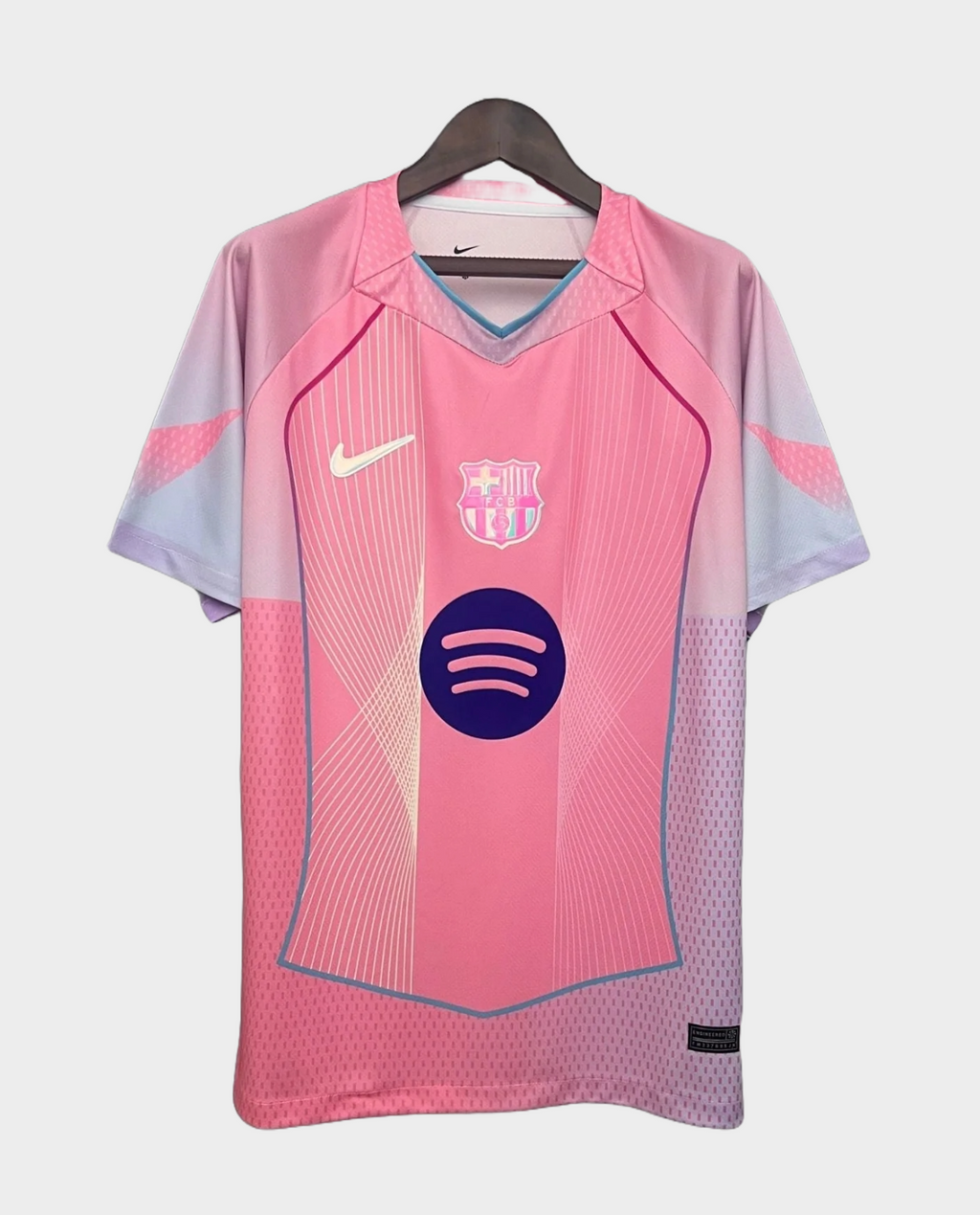 Hoop Store FC Barcelona Pink Jersey 2025 with Nike logo and pink gradient design