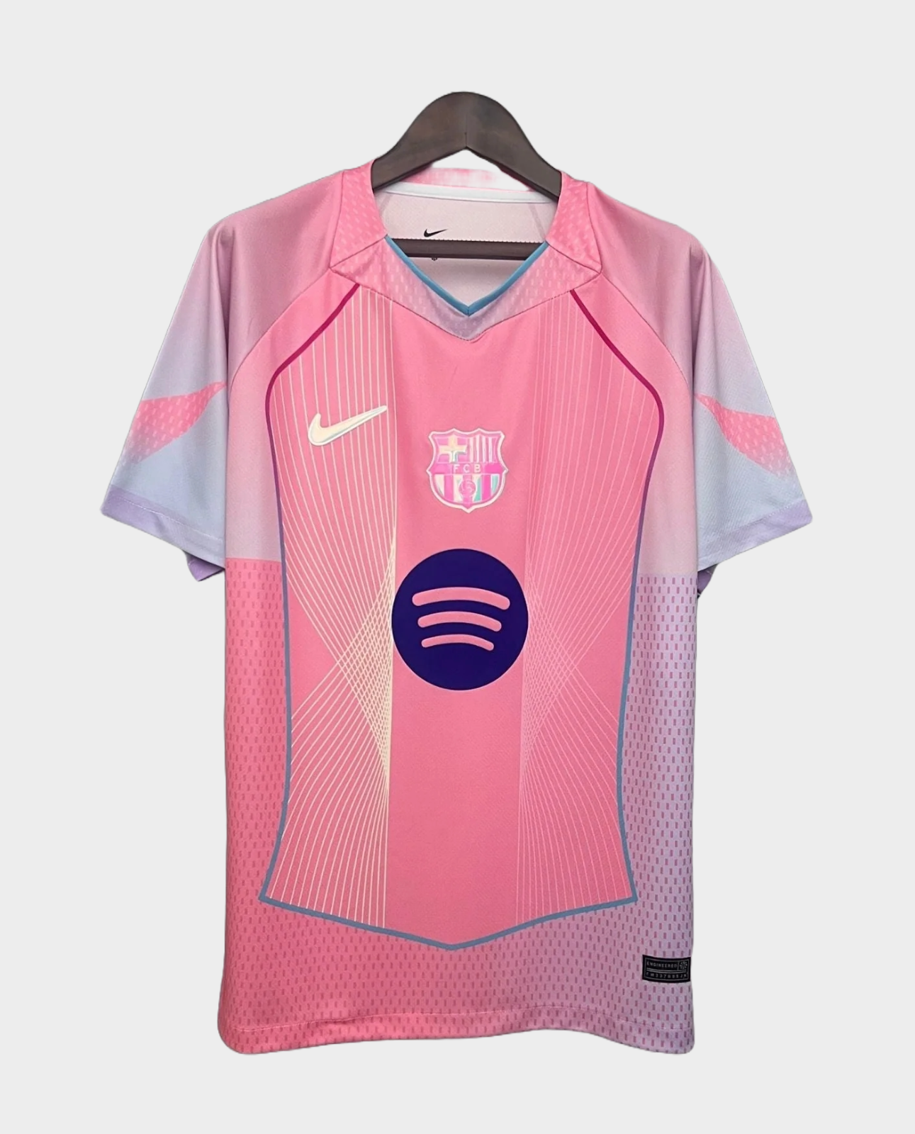 Hoop Store FC Barcelona Pink Jersey 2025 with Nike logo and pink gradient design