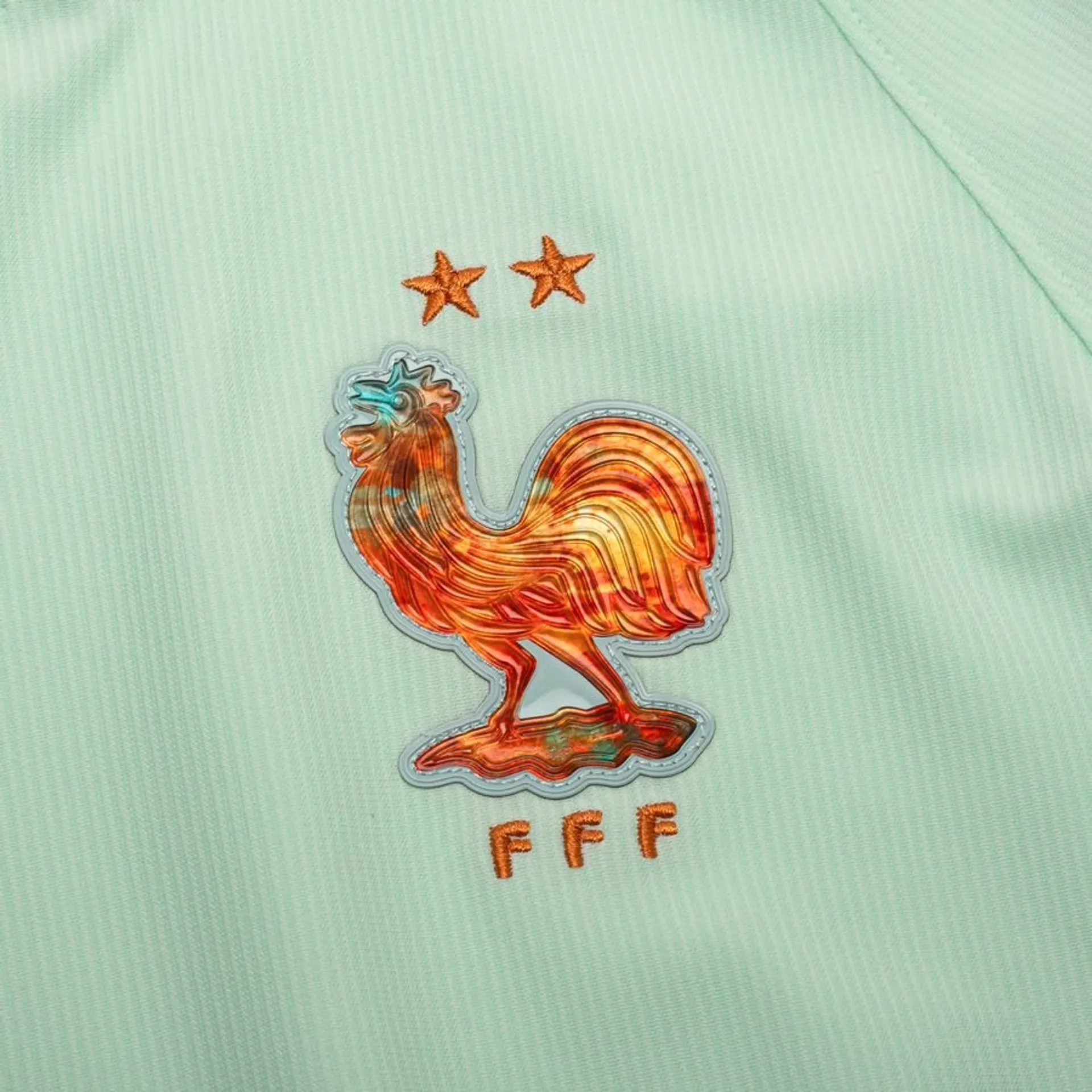 Detailed view of France Away FIFA World Cup Jersey 2026 featuring the iconic rooster logo