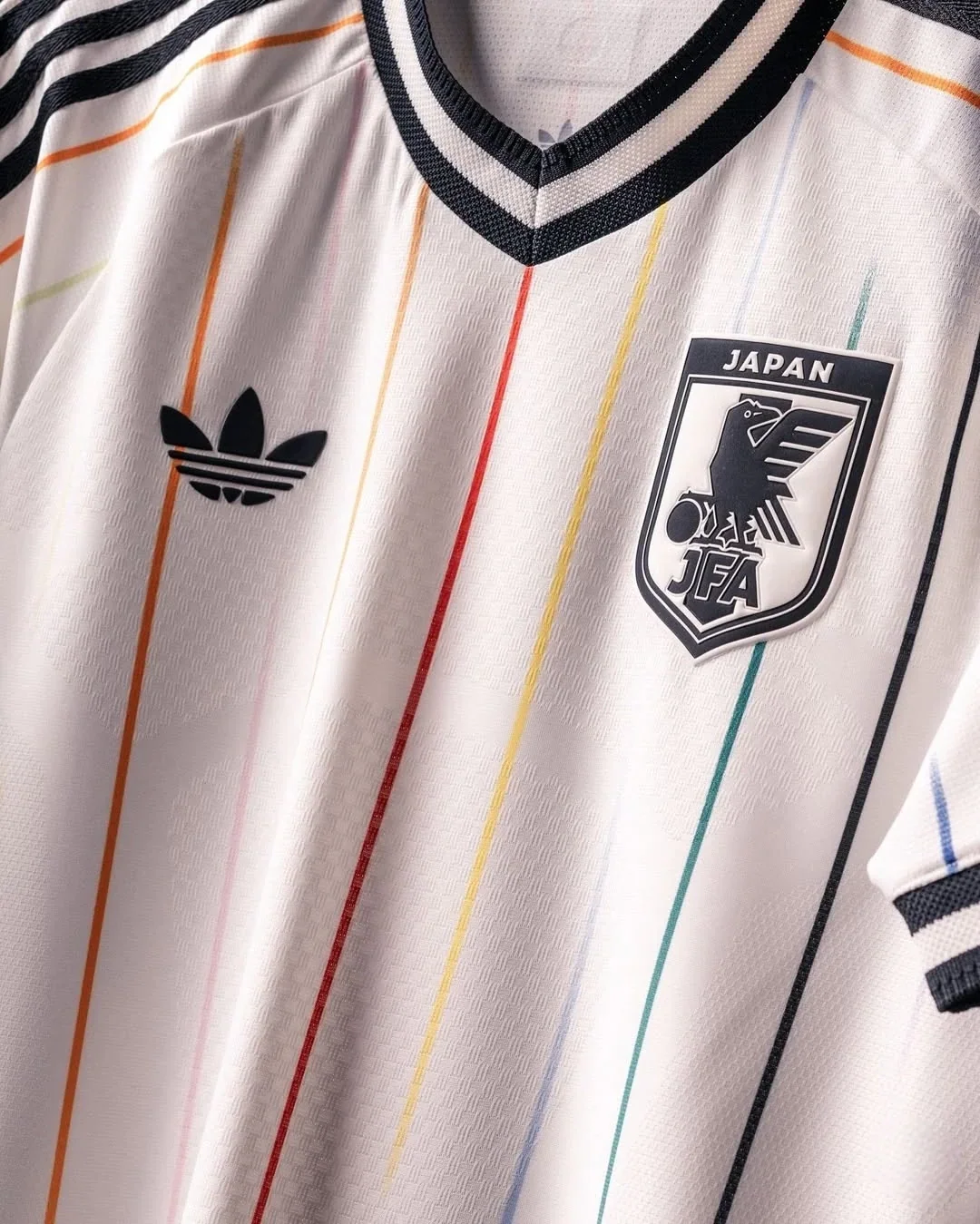 Japan Away FIFA WC Jersey 2026 by Hoop Store featuring vibrant stripes and JFA logo