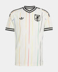 Japan Away FIFA WC Jersey 2026 in white with colorful vertical stripes and adidas logo