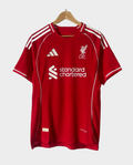 Liverpool 2025-26 home jersey player version in red with club logo and sponsor branding