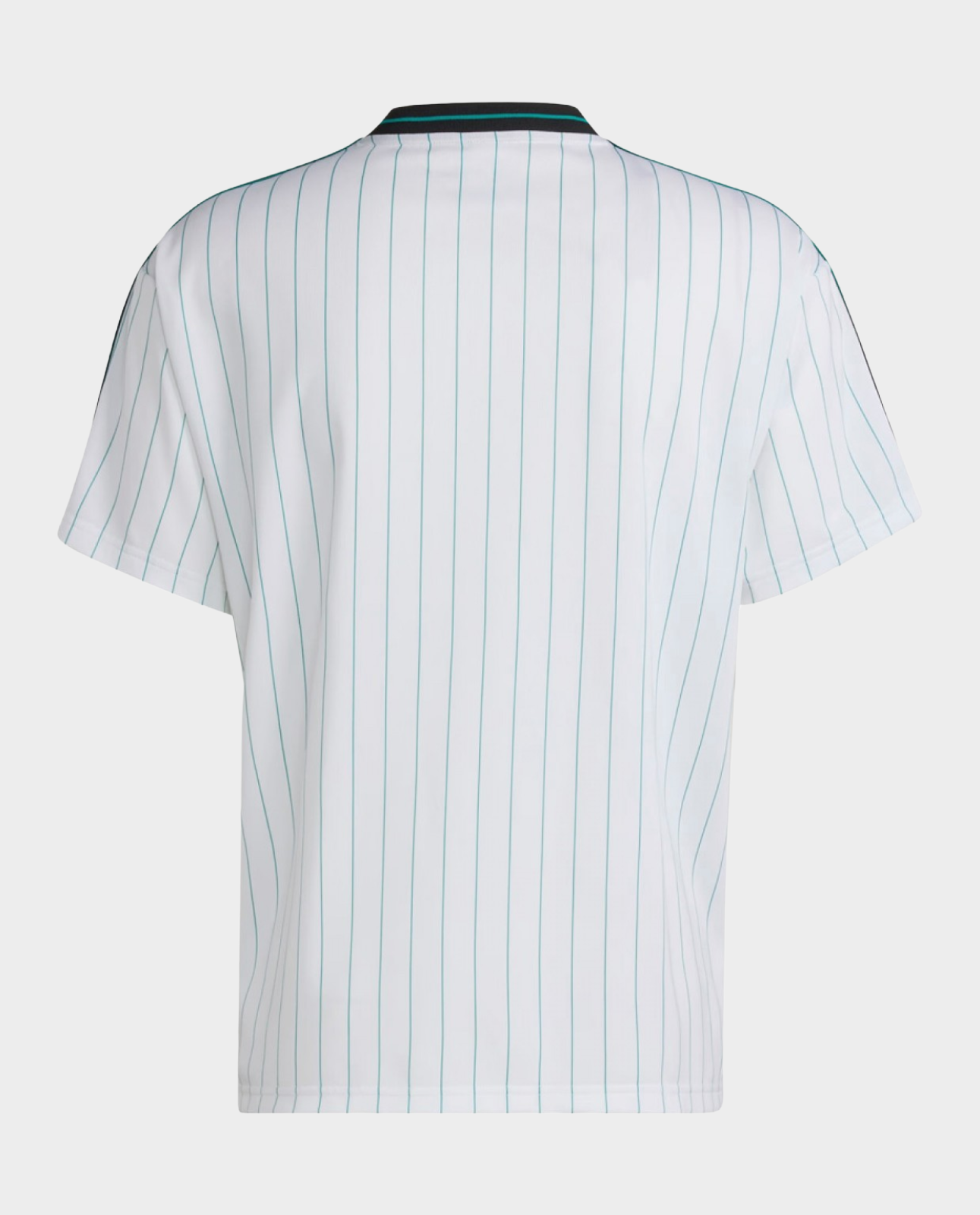 Back view of Liverpool Terrace Icon Jersey 2025-26 with vertical stripes and a classic collar