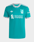 Liverpool third jersey 2025-26 player version in turquoise with classic striped details