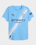Manchester City 2025-26 Home Jersey in sky blue with Etihad Airways logo and stylish design