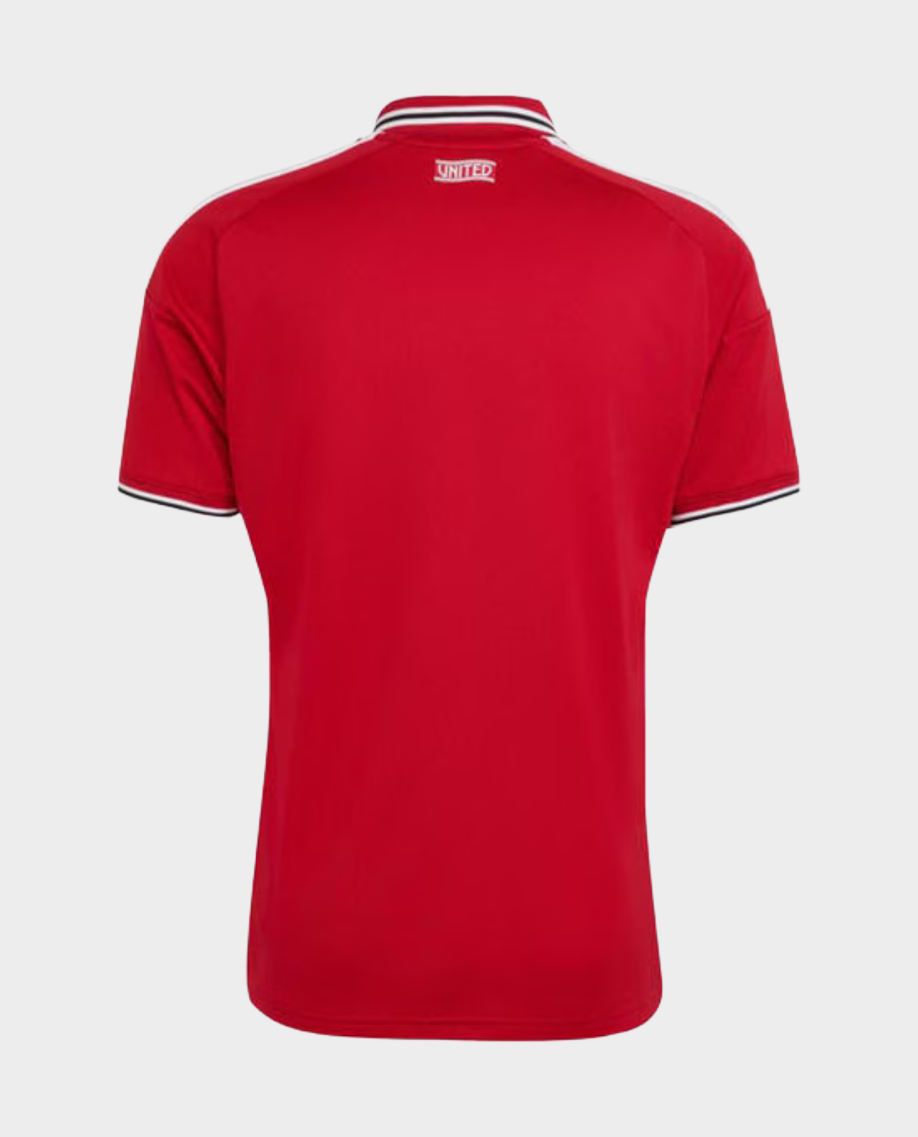Back view of the Manchester United Home Jersey 2026-27 in vibrant red with classic collar design