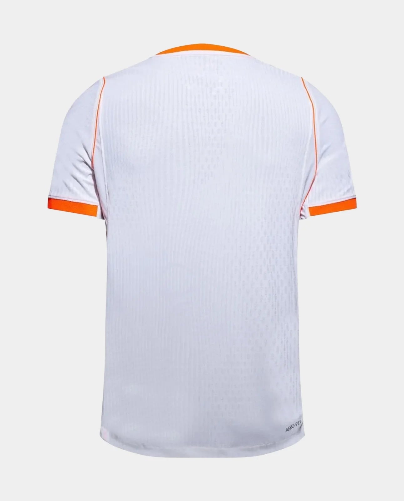Back view of the Netherlands Away FIFA World Cup Jersey 2026 with orange accents and breathable fabric