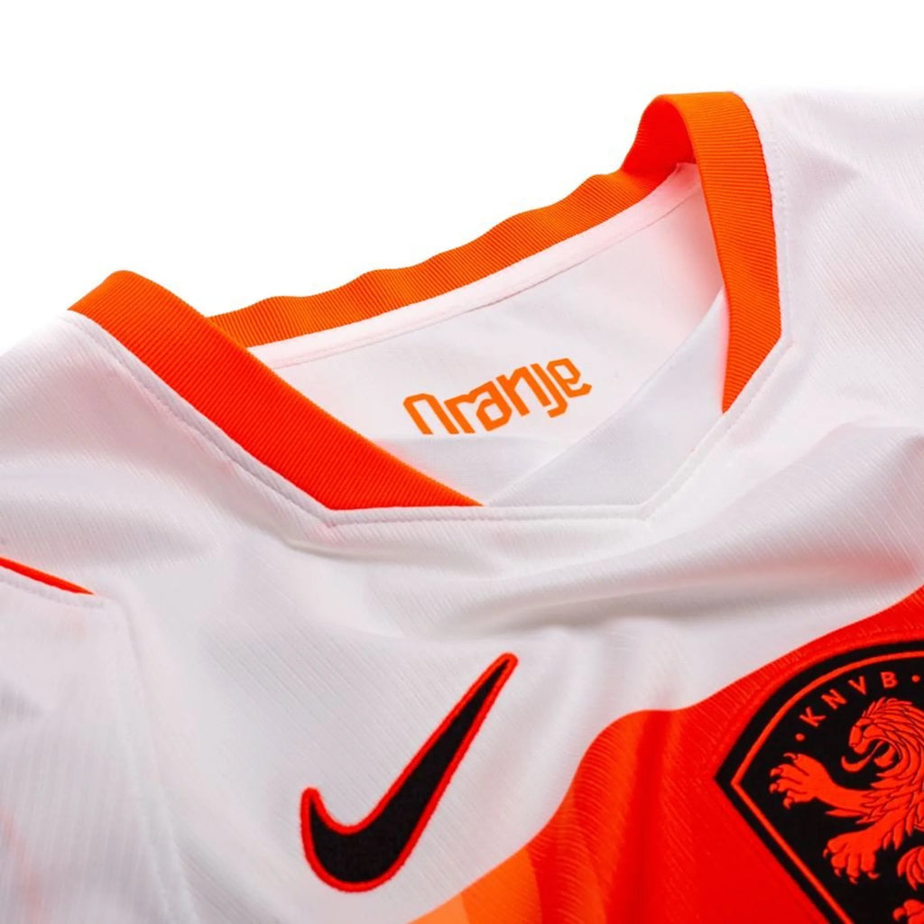 Netherlands Away FIFA World Cup Jersey 2026 in white and orange with Nike logo