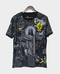 Brazil Christ the Redeemer jersey by Hoop Store featuring dark graphic design and Brazil emblem