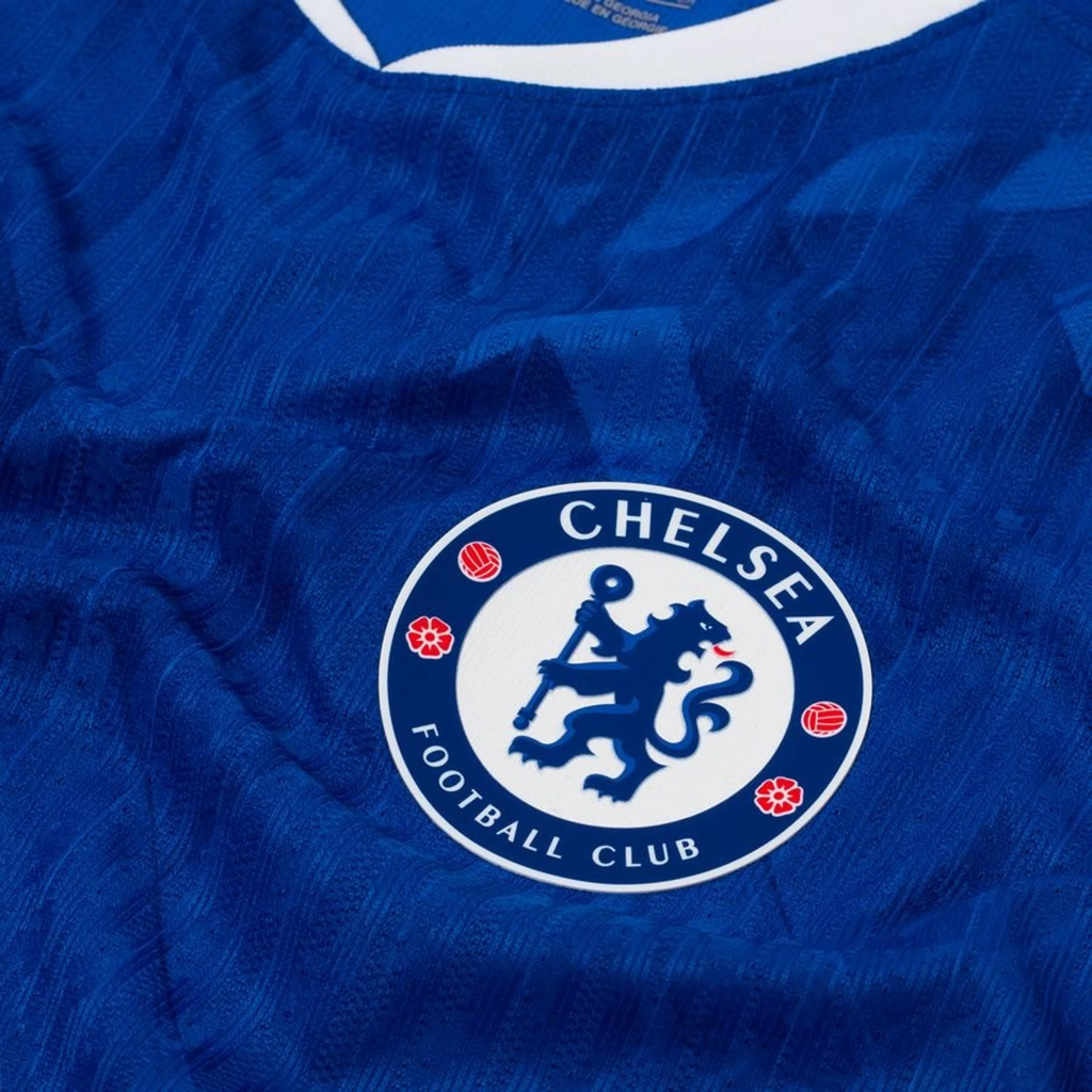 Chelsea home jersey 2025-26 featuring the iconic club logo on a blue fabric