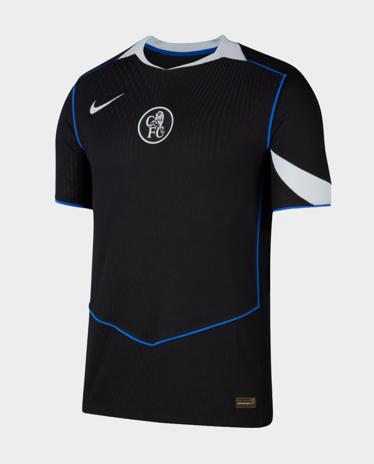 Hoop Store Chelsea Third Jersey 2025-26 Player Version black with blue piping white Nike logo and club crest