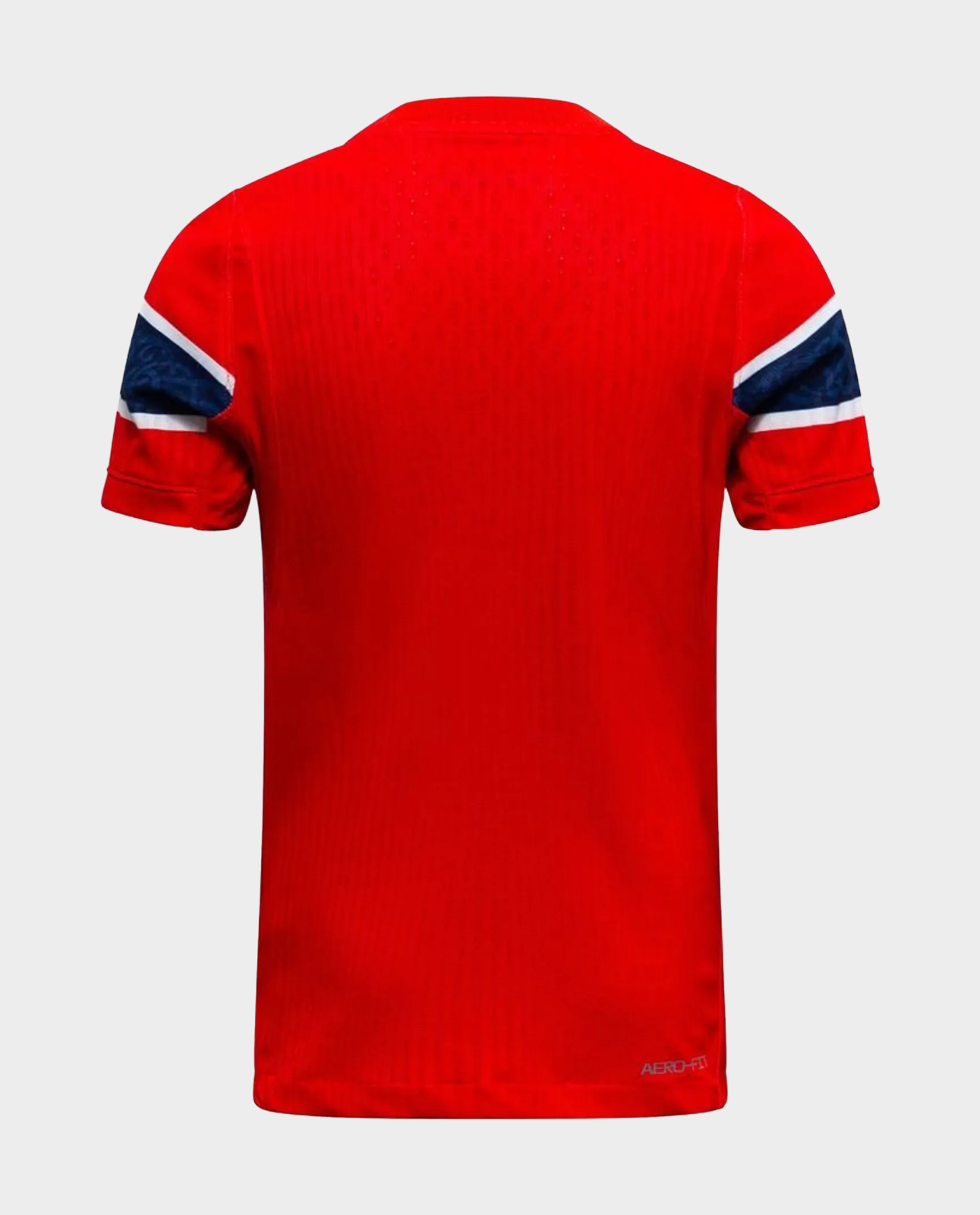 Back view of the Norway Home FIFA World Cup Jersey 2026 in vibrant red with stylish detailing