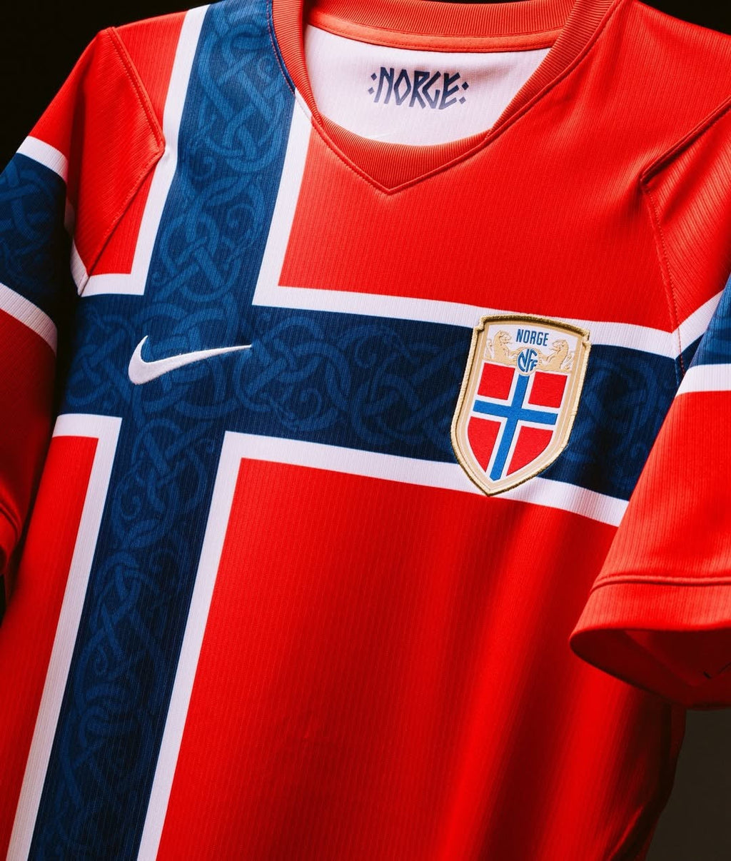 Norway Home FIFA World Cup Jersey 2026 featuring bold red color and iconic crest design