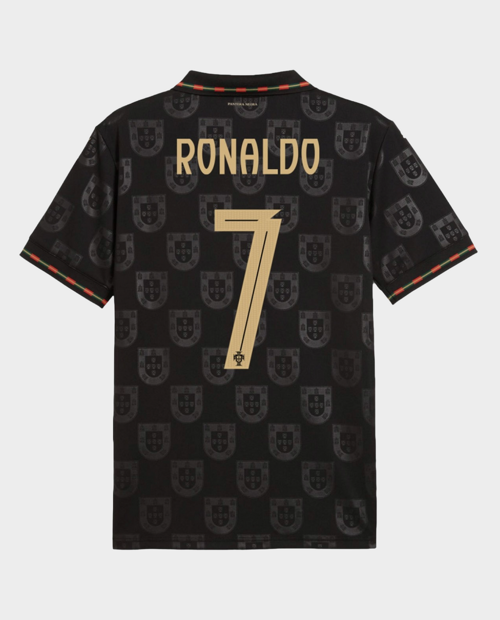Back view of Portugal Pantera Negra Ronaldo jersey 2026 featuring Ronaldo's name and number 7