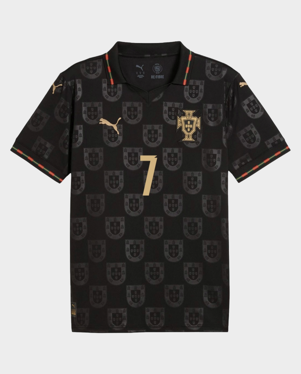 Portugal Pantera Negra Ronaldo jersey 2026 in black with gold accents and emblem