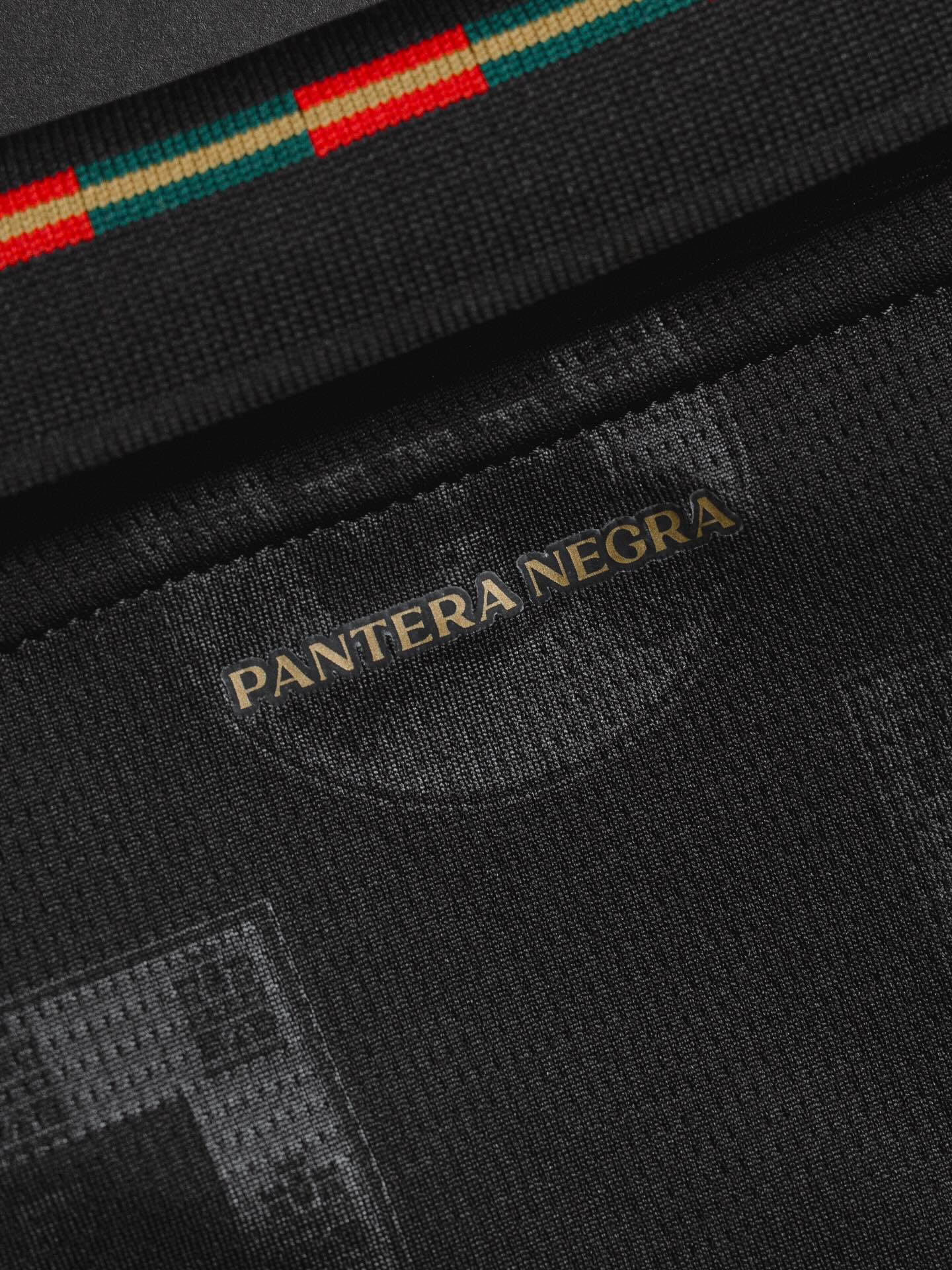 Close-up of the Portugal Panther Negra SE jersey featuring a stylish and unique design