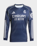 Hoop Store Real Madrid full sleeves player version jersey in navy with Emirates logo and Adidas stripes