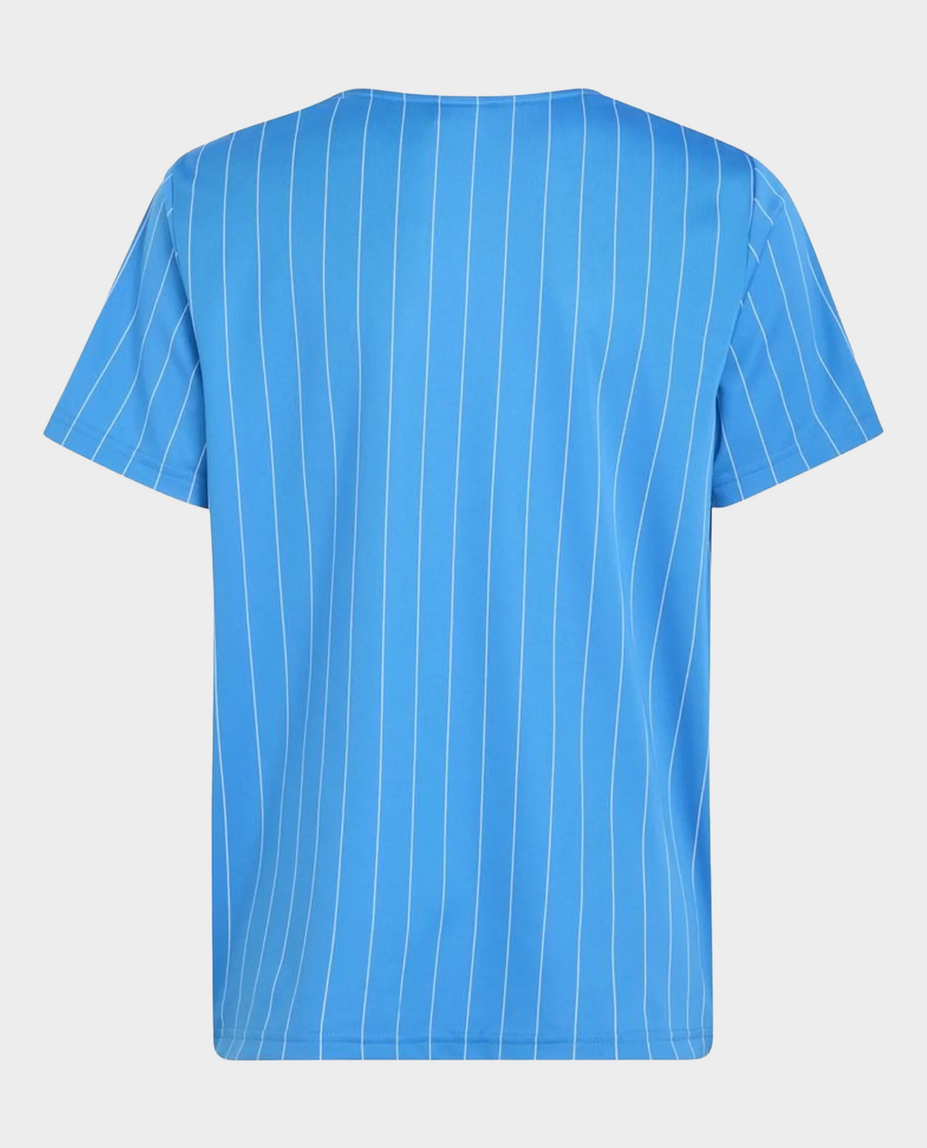 Real Madrid terrace icon player version jersey in light blue with vertical stripes for fans