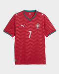 Ronaldo Portugal 2026 FIFA home jersey in red with wave patterns and white accents