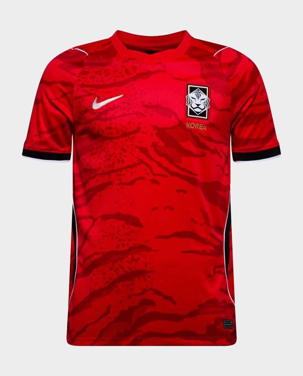 South Korea Home FIFA World Cup Jersey 2026 in red with tiger stripe design and Nike logo