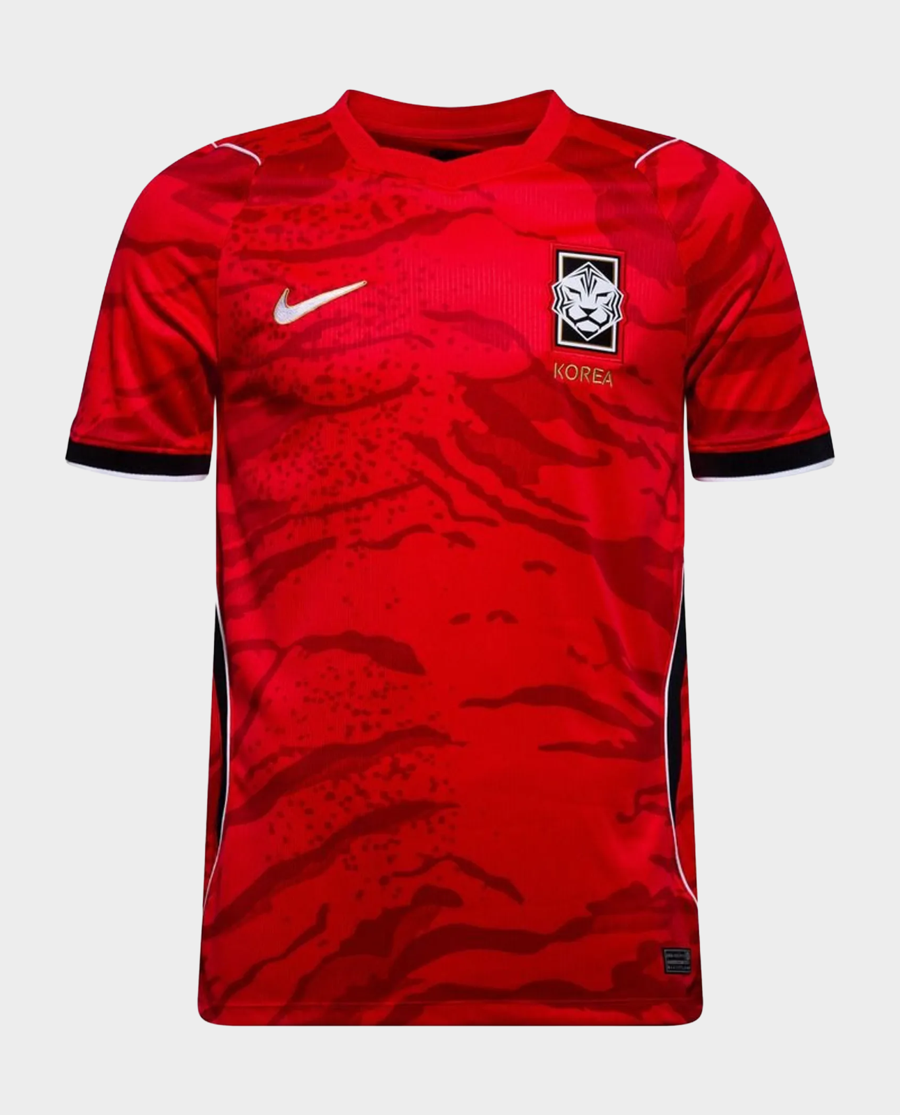 South Korea Home FIFA World Cup Jersey 2026 in red with tiger stripe design and Nike logo