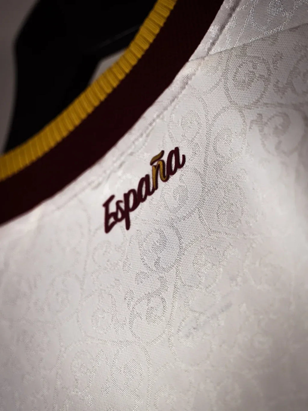 Spain Away Full Sleeves FIFA WC Jersey 2026 featuring intricate design and 'España' embroidery