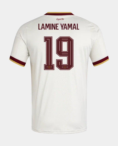 Back view of Spain Away Lamine Yamal FIFA WC Jersey 2026 with a stylish design and comfortable fit