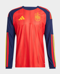 Spain Home Full Sleeves FIFA WC Jersey 2026 featuring vibrant red and blue design by Hoop Store